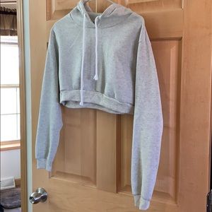 Grey cropped hoodie